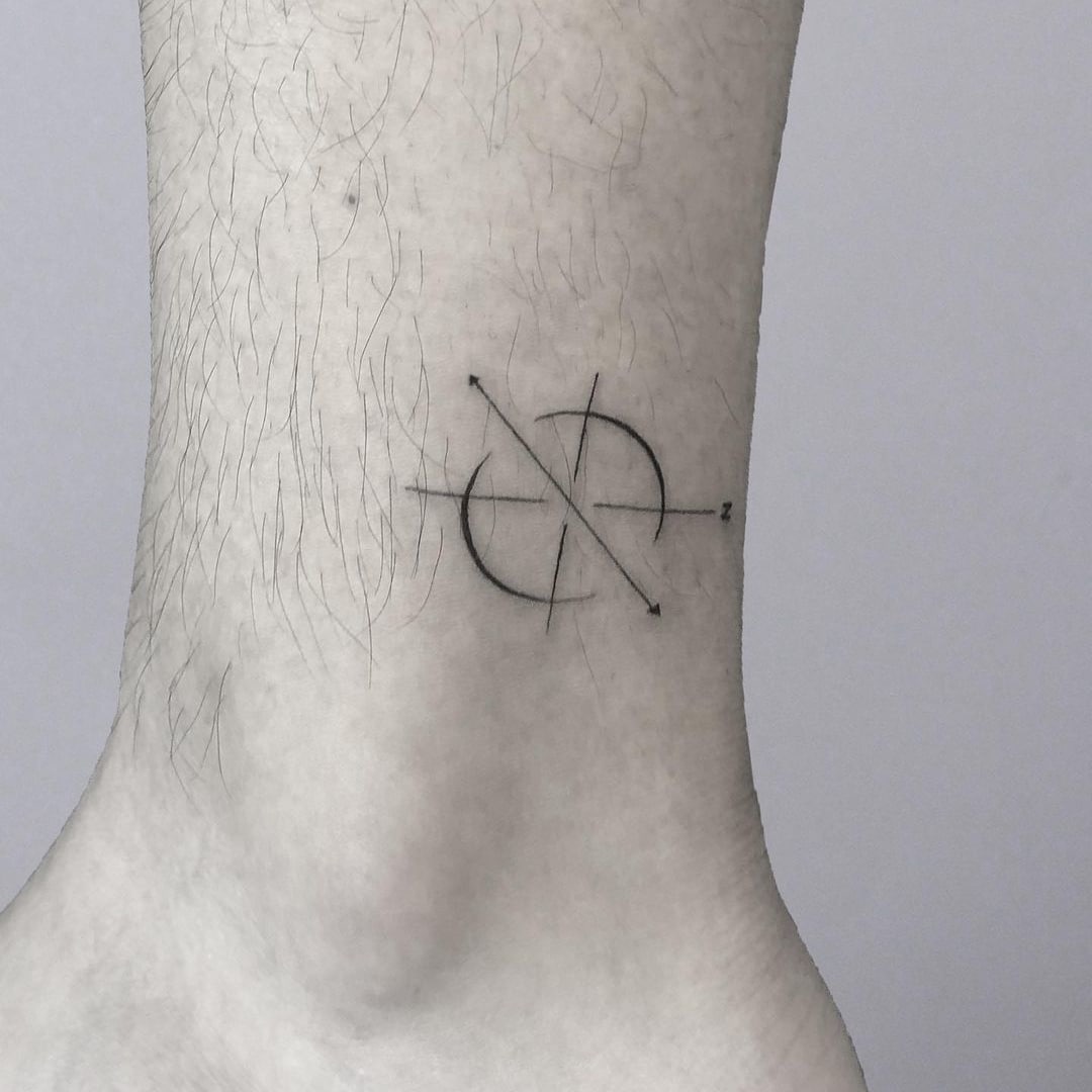 Minimalist tattoo design on ankle